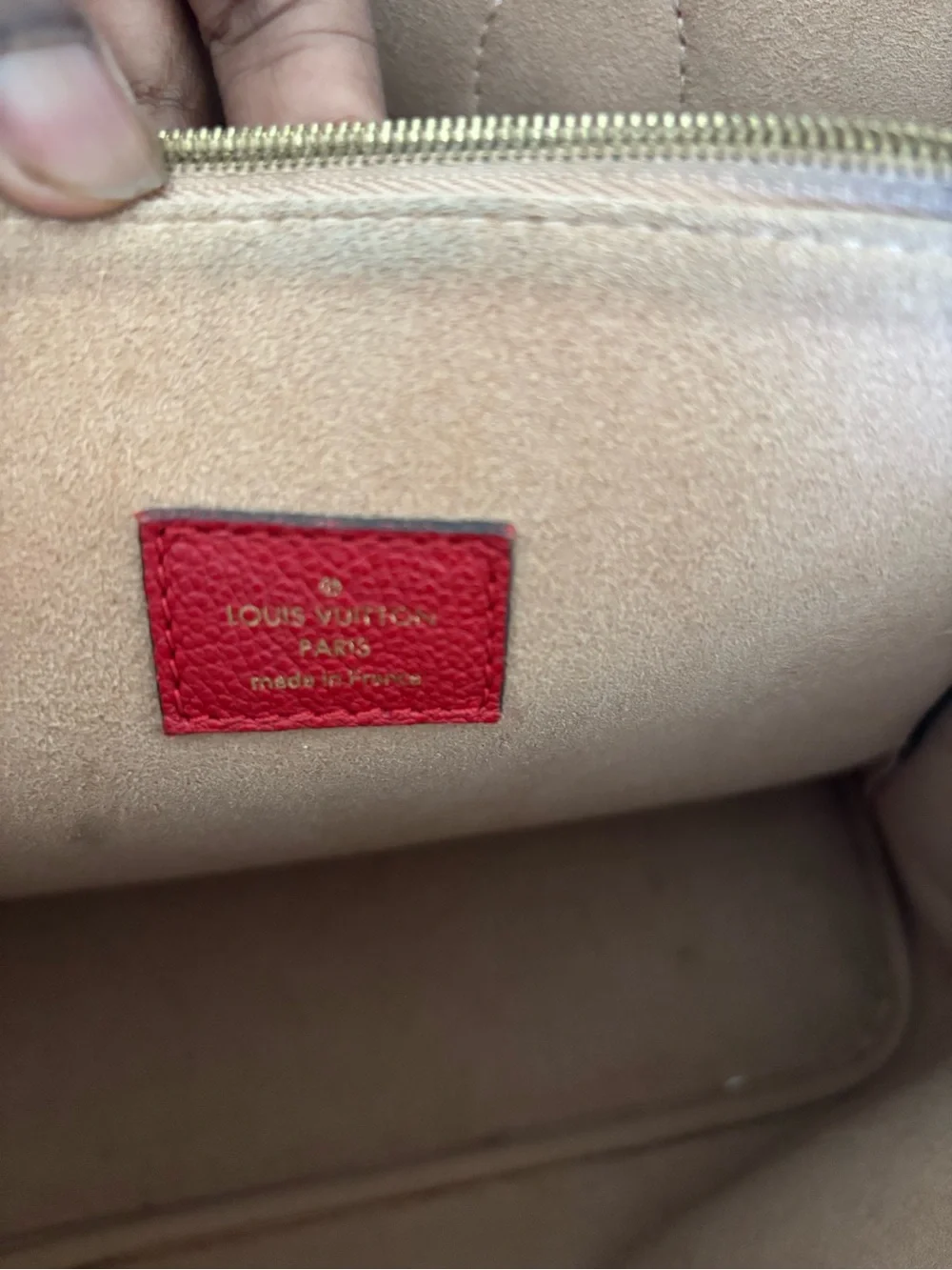 Louis Vuitton Monogram flandrin Tote with Red Leather Accents